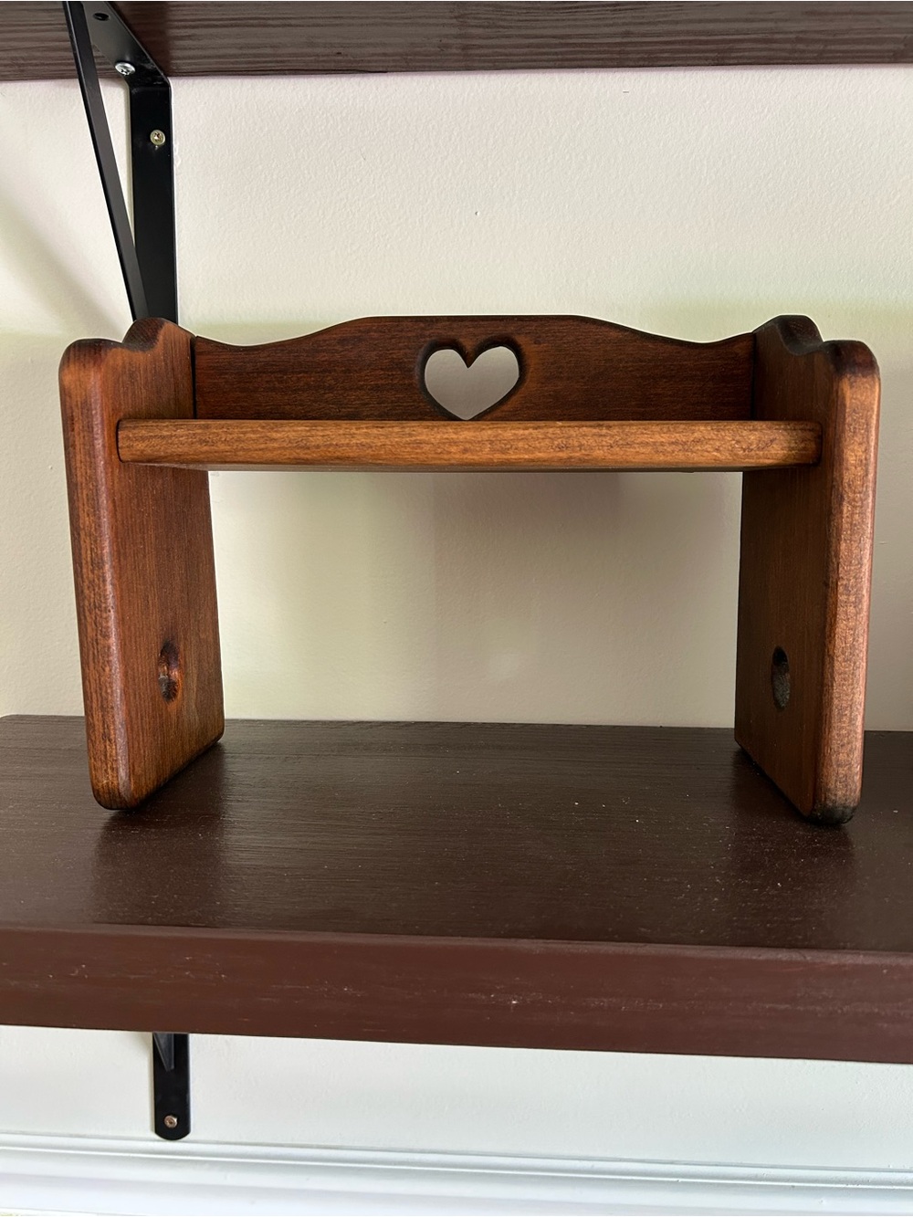 Vintage Wooden Heart Shelf or Stand